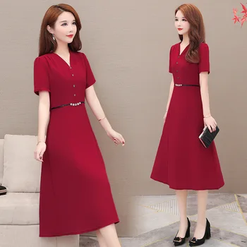 

The Summer of 2020 Middle-Aged New 30 a 40-Year-Old Female Mom Skirt Long Lady Dress by Age Western Style