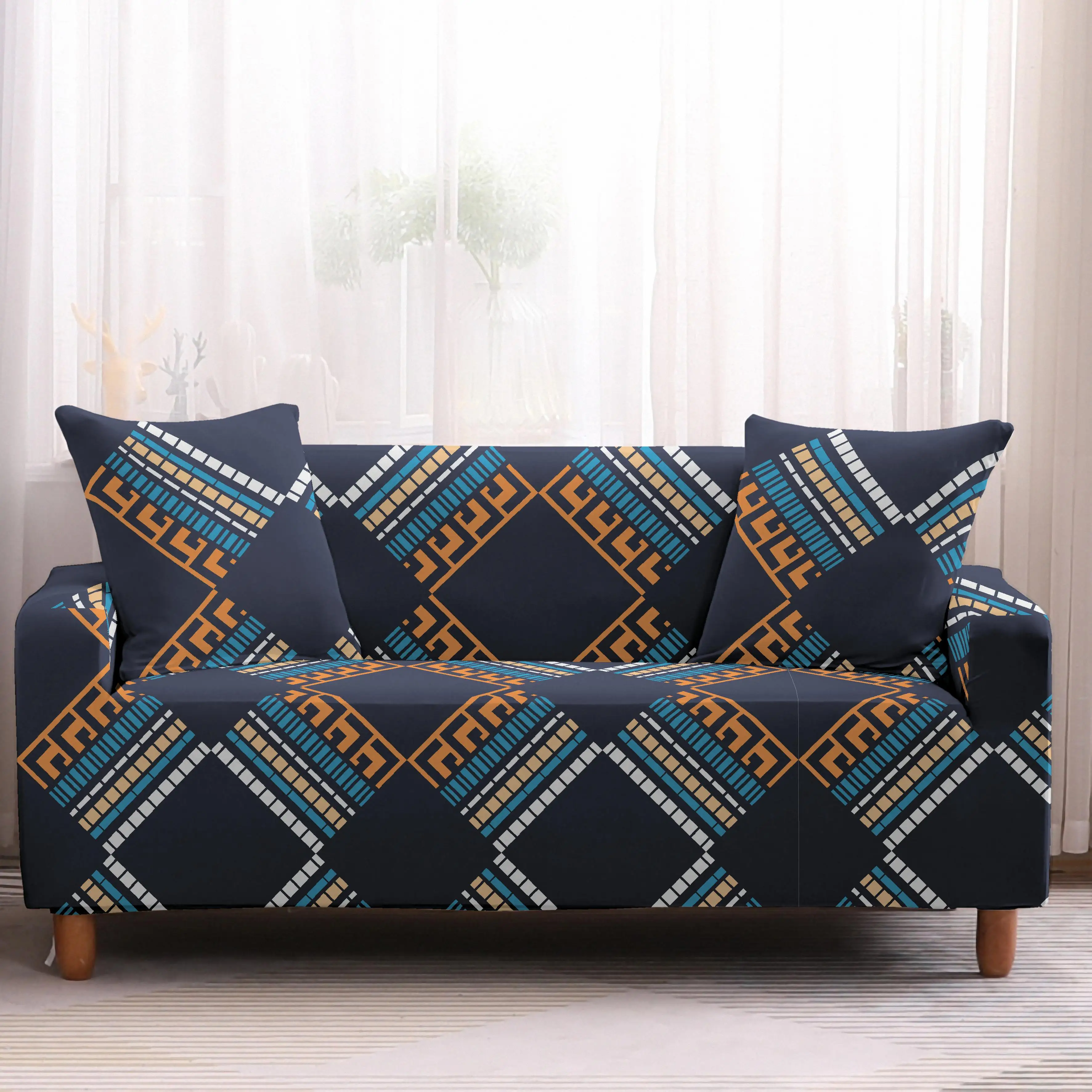 Скандинавские винтажные Чехлы для дивана с геометрическим узором, эластичные Чехлы для дивана, угловые Чехлы для дивана, полотенца, чехлы для дивана, чехлы для гостиной - Цвет: 8