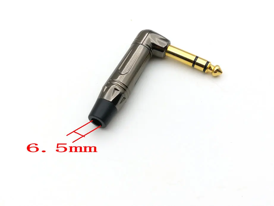 

6.35 mm stereo (1/4") Male Right Angle TRS Audio Plug Connector