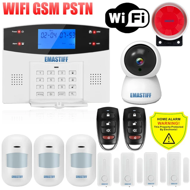 IOS Android APP Wired Wireless Home Security Tuya WIFI PSTN GSM Alarm System Intercom Remote Control Autodial Siren Sensor Kit smart alarm keypad Alarms & Sensors