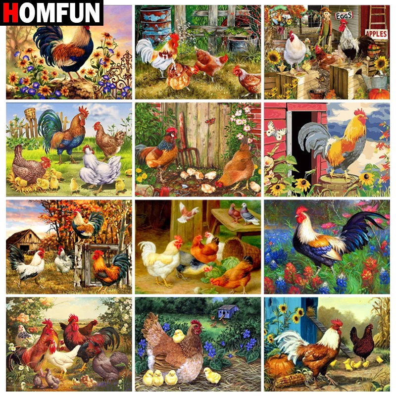 HOMFUNRhinestonePaintingCrystalDecorDiyDiamondPaintingChicken