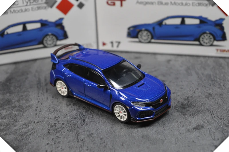 1: 64 Масштаб Синий автомобиль модель FK8 Тип R литой под давлением сплав высокая имитация левый и правый руль игрушка гоночный мужской изысканный коллекционный подарок