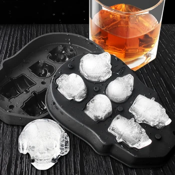 

Hip-hop Skull Silicone Ice Cube Maker Molds Ice Candy Cakes Pudding Chocolate Whiskey Cocktail Party Bar Accessorie Molds Tools