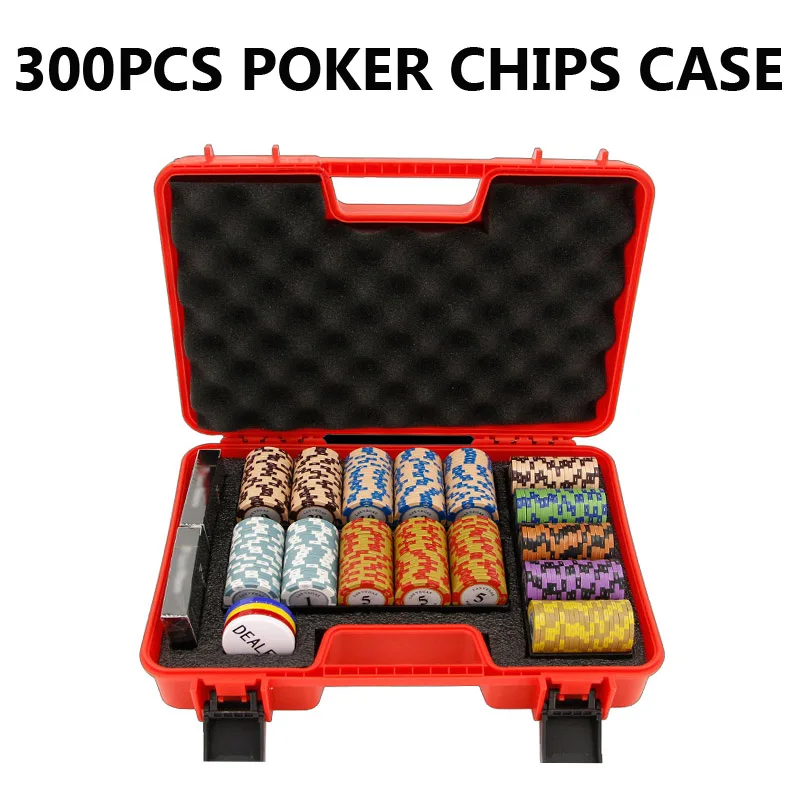 300 PCS Poker Chip Set Texas Hold'Em Dice Poker Chips- Casino