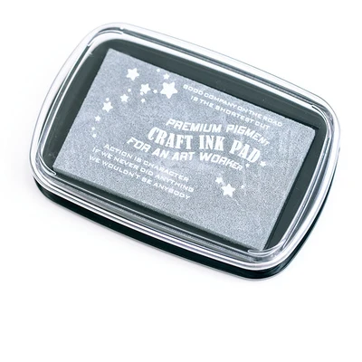 10*6.7cm Large Size Metallic Oil Based For DIY Craft Rubber Stamps for ink pad Fabric Wood Paper Wedding Gift Finger Print silver