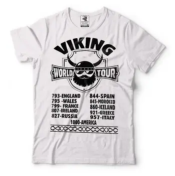 

Viking World Tour Nordic Style Vikings T-shirt Cool Vikings Tee Shirt Mans Unique Cotton Short Sleeves O-Neck T Shirt