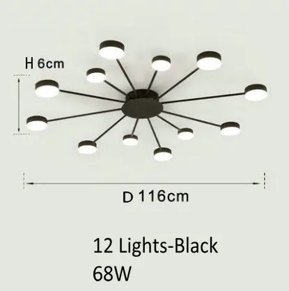 12 Lights Chandelier Постмодерн, роскошная Золотая люстра, акриловый абажур, 3 цвета, светодиодный потолочный светильник для гостиной - Цвет абажура: 12 Lights Chandelier