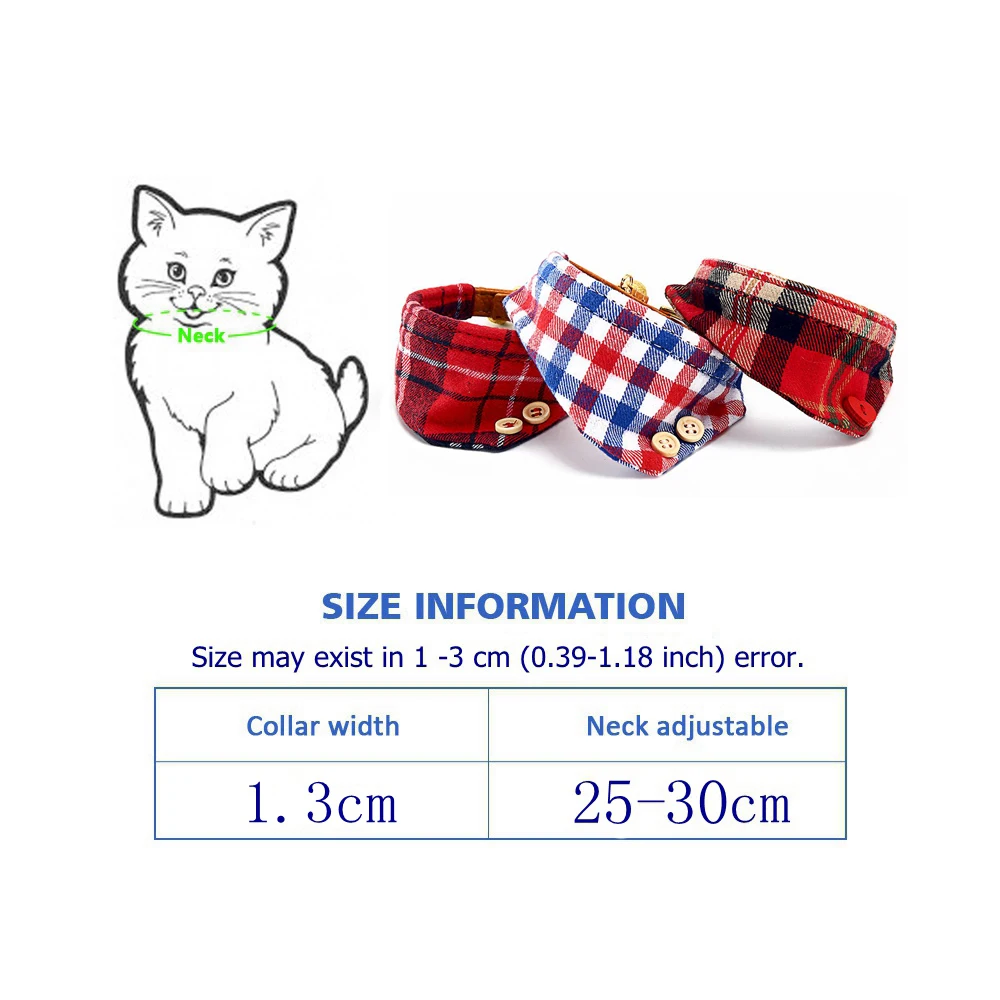 Cat Collar With Bell Dog Collar For Cats Solid Braid Kittens Pet Cat Collars Shiny Adjustable Collars For Cats Pet Lead Supplies (5)