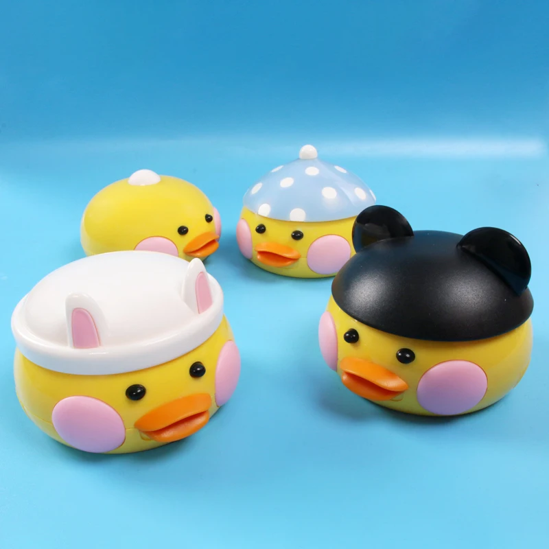 1 Set of Cute Yellow Duck Travel Glasses Plastic Contact Lens Case Travel Contact Lens Case Eye Care Kit Holder Container Gift contact lenses tools