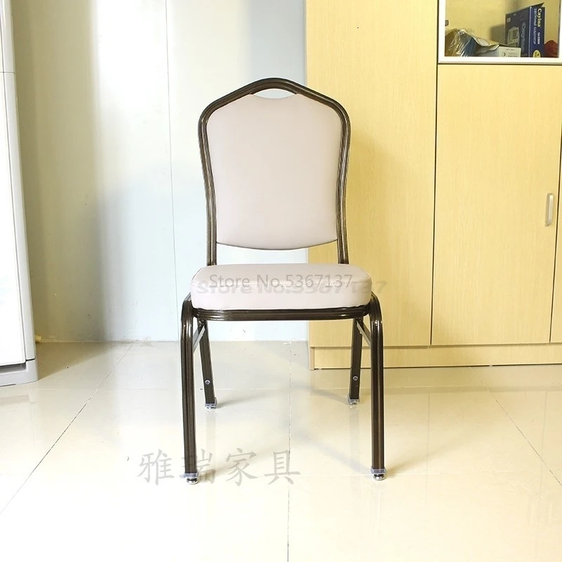 Простой из кованого железа домашний табурет гостиничный общий стул Банкетный стул конференц стул большой круглый обеденный стол - Цвет: DeepPurple