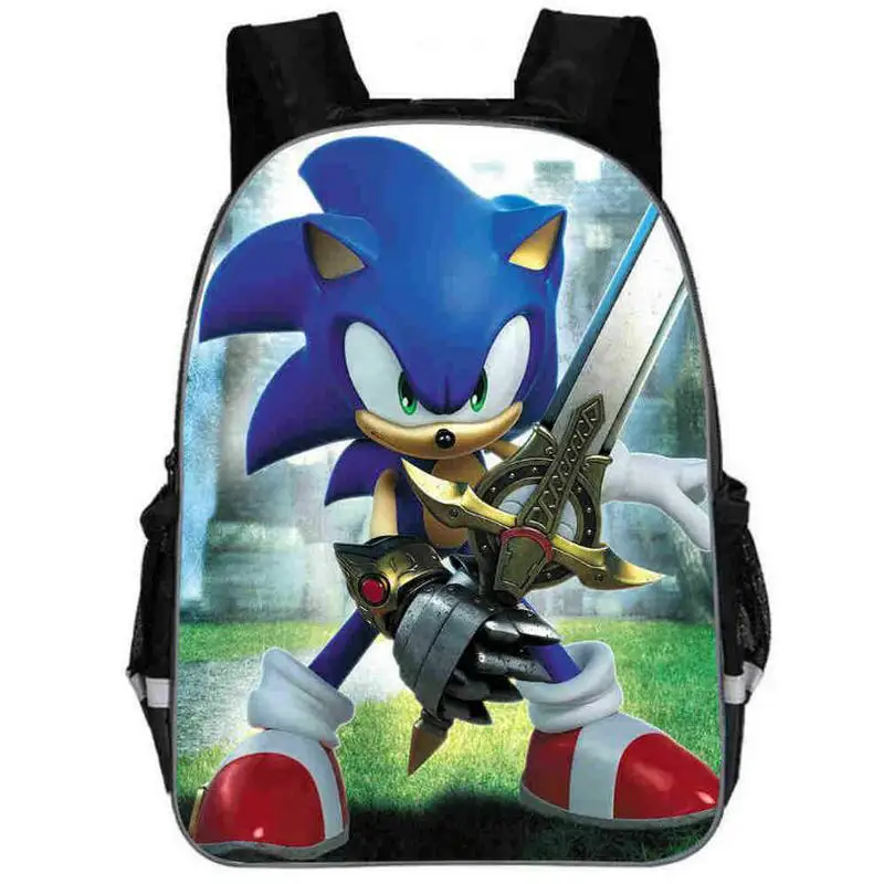 Рюкзак для мальчиков и девочек с мультипликационным принтом Sonic Shadow школьные
