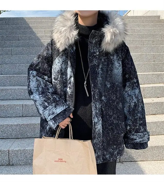 Camo Parka Men Coats Winter Jacket Men Thicken Fur Hooded Outwear Warm Coat Men Clothing Casual Men Coat