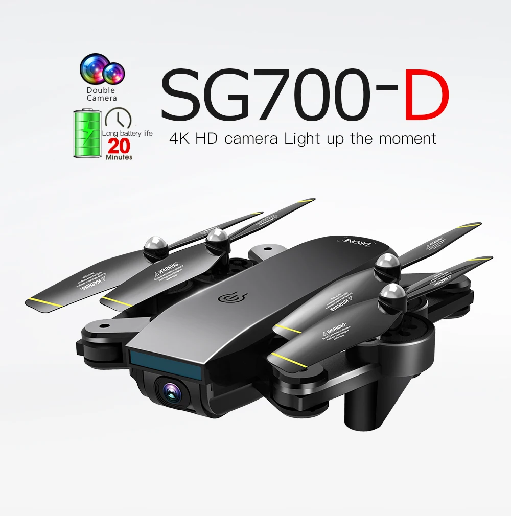 SG700-D WiFi FPV RC Дрон с двойной камерой 1080P 720P 4K селфи Профессиональный складной оптический поток Квадрокоптер вертолет