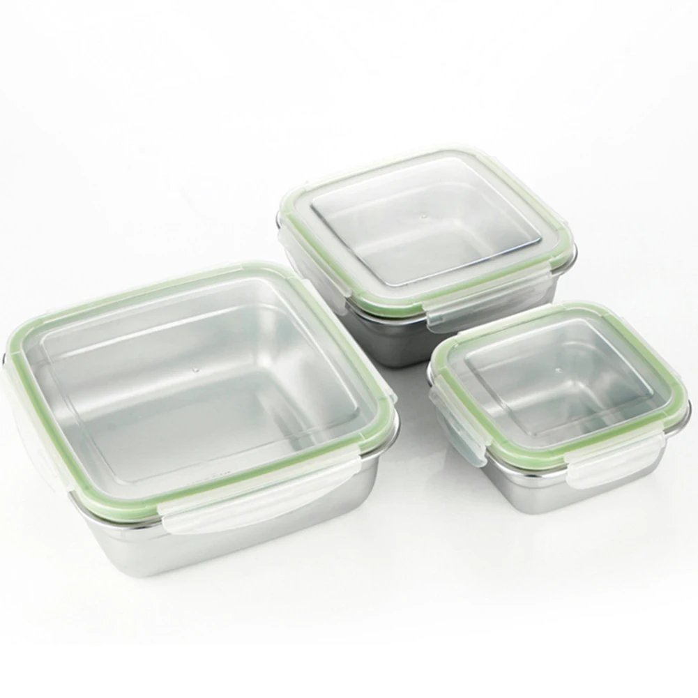 Hot 1/3Pcs 400/750/1200ml Food Storage Container Square Lunch Box Leakproof Bento