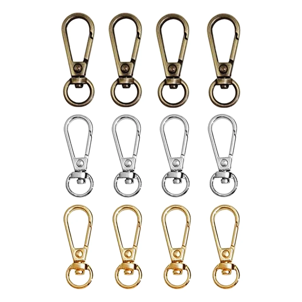 4pcs Metal Swivel Snaps Hooks Lobster Clasps Keychain Handbag Straps Trigger