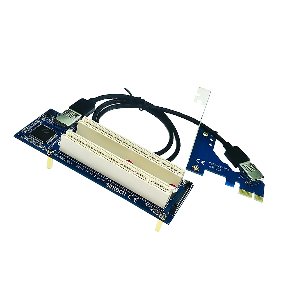 PCI E Express X1 на двойной Riser расширение адаптера карты с USB 3 0 кабелем|Платы