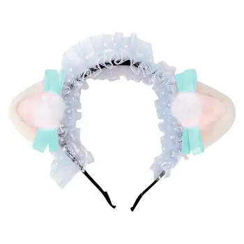 

1pc Party Headdress Cat Ears Headband Lace Headdress Party Cosplay Headwear for Girl Decoration Party Ball