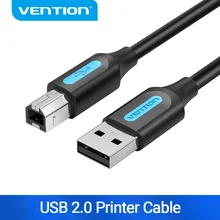 Vention usb 2.0 cabo de impressora usb 2.0 tipo um macho para b masculino sincronização de dados scanner impressora cabo 1m 2m para hp canon epson impressora usb