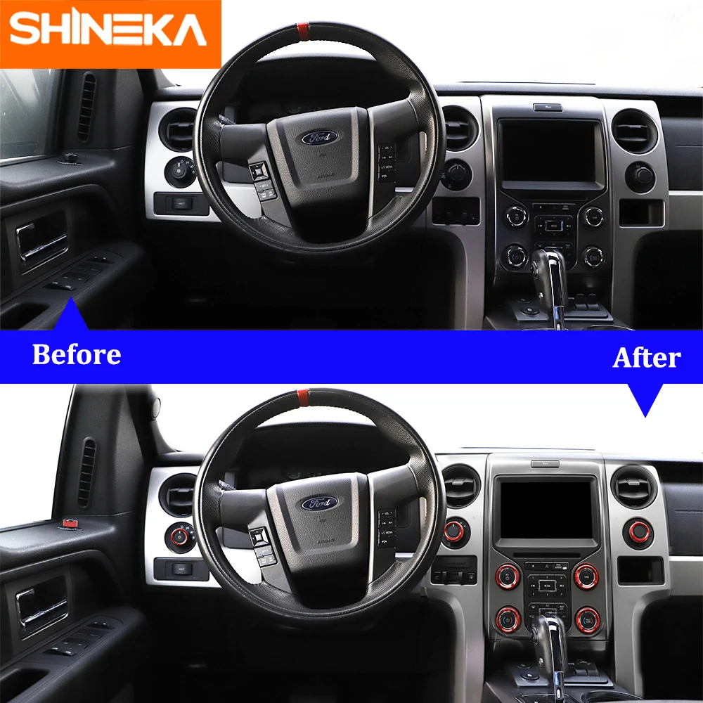 SHINEKA интерьерные молдинги для Ford F150 2009- 4WD привод фары кнопка переключения украшения крышки наклейки для Ford F150