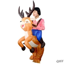 Милый детский надувной костюм с рисунком лося, Рождественский нарядный детский наряд для вечеринки