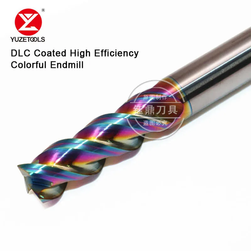 Высокоэффективная цветная двухсторонняя Концевая фреза YUZETOOLS HRC55 3 edge DCL | Отзывы и видеообзор