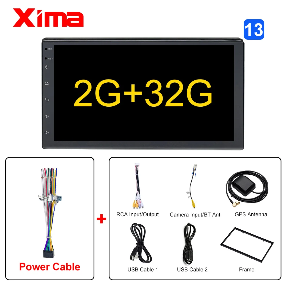 XIMA Android9.0 2Din Car Radio Multimedia Player " Universal RAM2G GPS Navigation Audio Player For Nissan Toyota Hyundai Polo - Цвет: 728-32-1