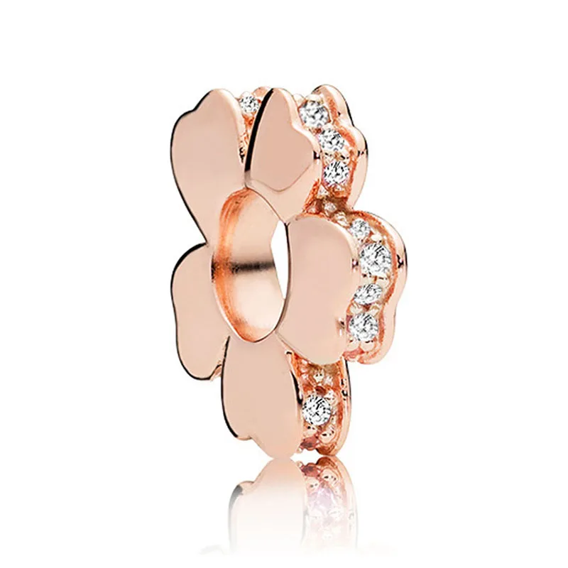 2021 Rose Gold Flower Butterfly Christmas Coffee Dog Paw Beads Fit Original Pandora Charms Bracelet DIY Women Jewelry Gifts 