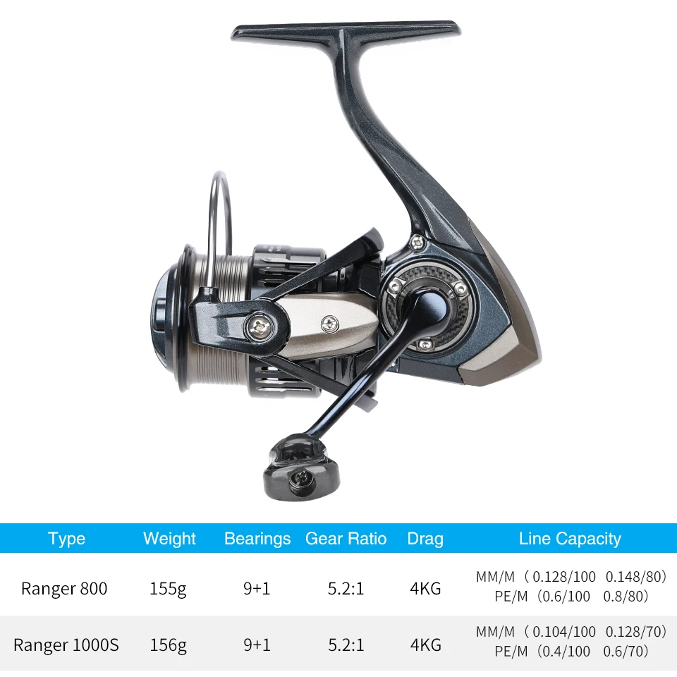 TSURINOYA 155g Bait Finesse Spinning Fishing Reel RANGER 800 1000S