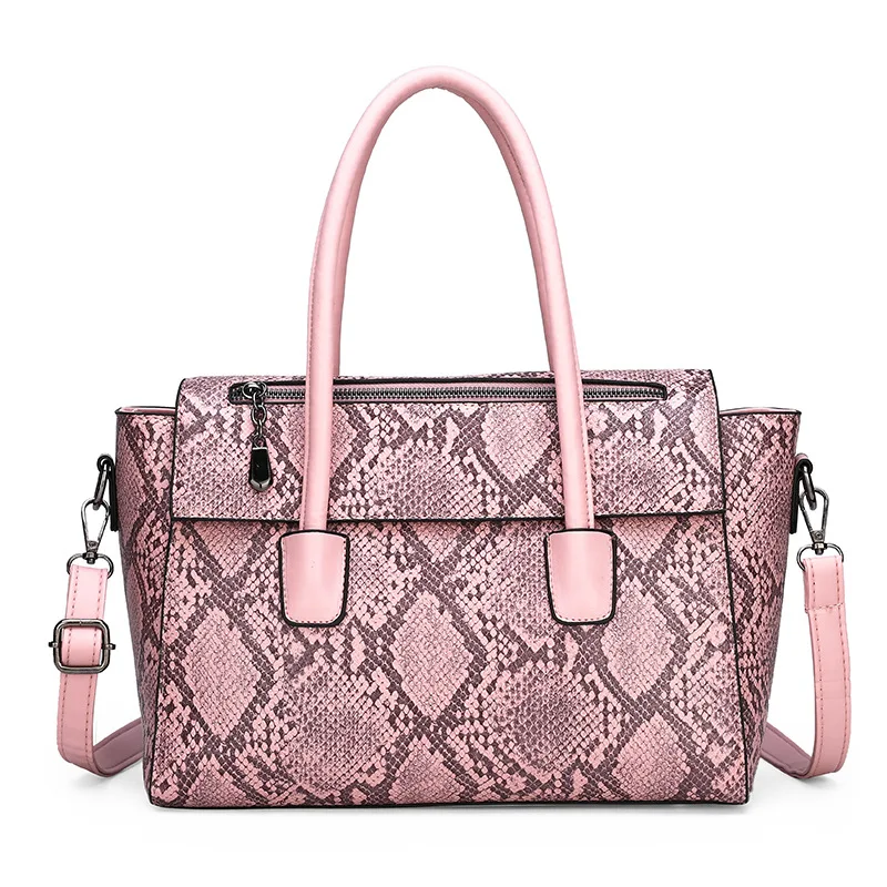 

Retro WOMEN'S Bag 2019 New Style Fashion Simple Snakeskin Print Versatile Casual Large Capacity Handbag