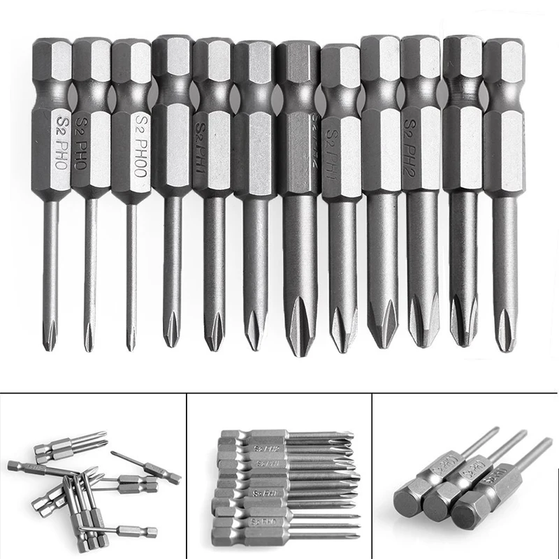 Горячая XD-12Pcs шестигранный хвостовик магнитные крестовые отвертки крестовые биты, Набор отверток Phillips, 50 мм 1/4 дюйма