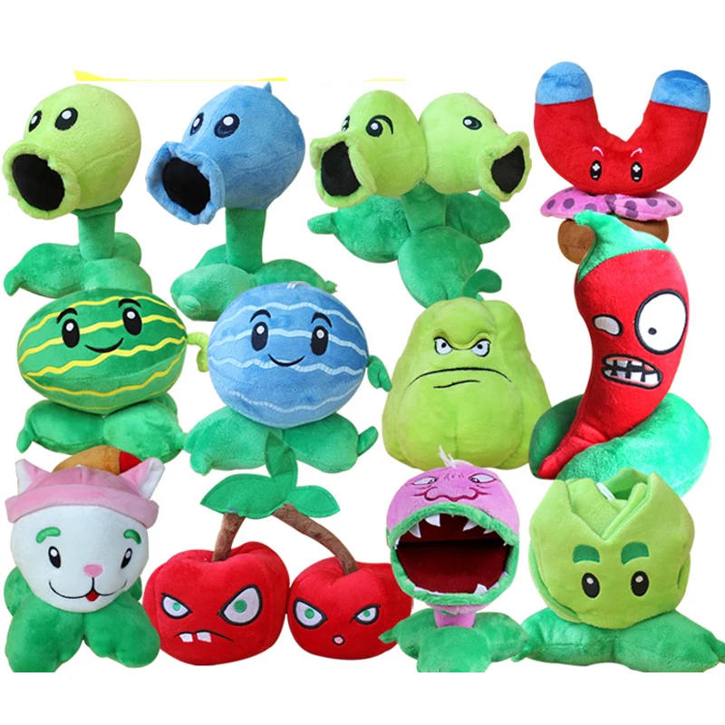 12pcs/lot 13-20cm Plants vs Zombies Plush Toy PVZ Peashooter