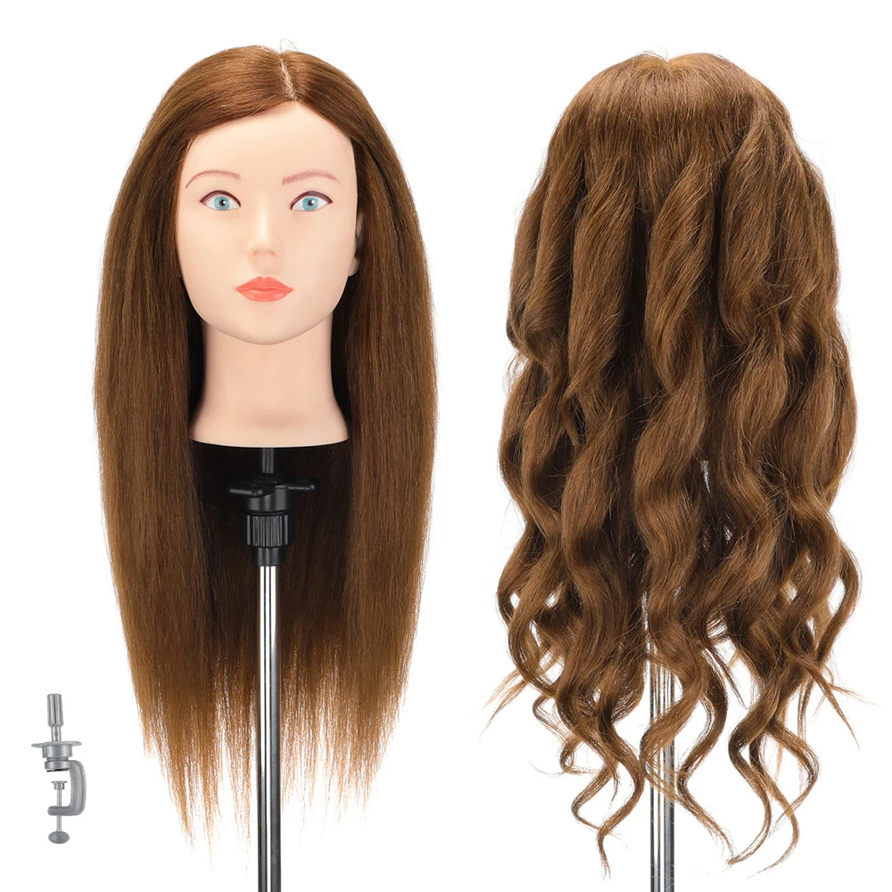 styling heads with real hair