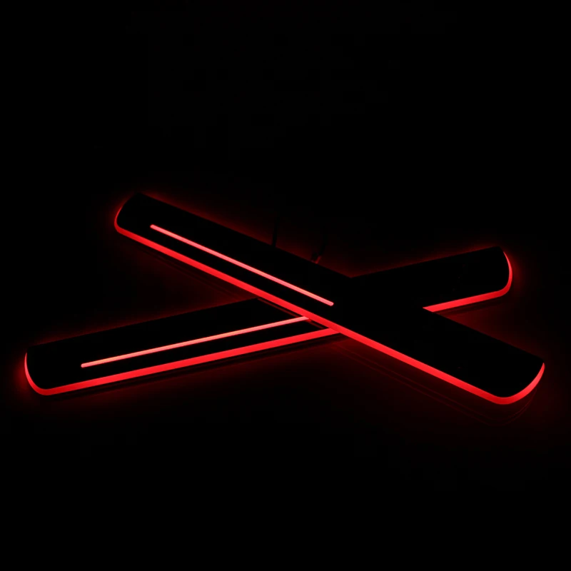 CARPTAH Trim Pedal Car Exterior Parts LED Door Sill Scuff Plate Pathway Dynamic Streamer light For Peugeot 2008