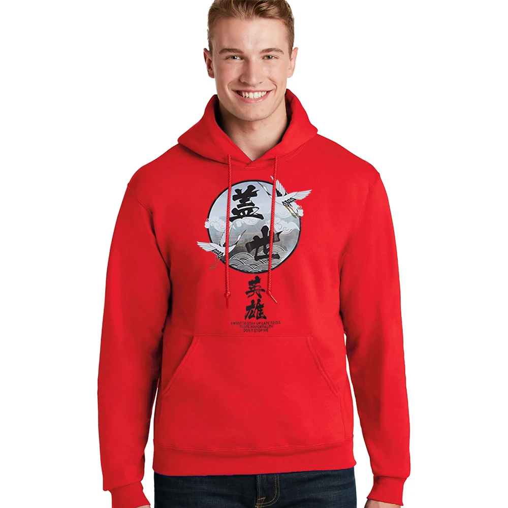 

Hoodies Two Cranes Japanese Clothes Pattern Printing New Man Sweatshirts Harajuku Brand Pullovers Hip Hop Fashion Male Hoodie