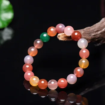

Yanyuan Agate Natural Stone Bracelet Colorful Candy Single Circle Bracelets 8-12mm Stones Bead Healing Chakra Crystal for Gifts