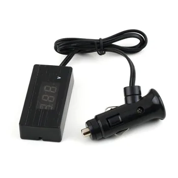 

1pcs 12V 24V Black Mini Auto Digital LED Voltmeter with Cigarette Plug Car Voltage Gauge Volt Tester Gauge Monitor Drop Shipping