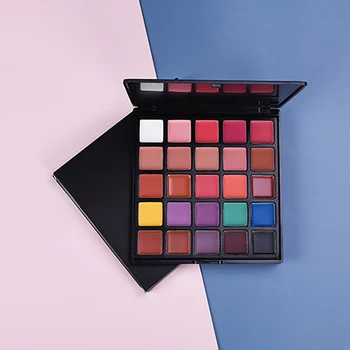 

Women Makeup Tool Waterproof Moisturize Long-lasting 25 Colors Matte Lipstick Tray Lip Gloss