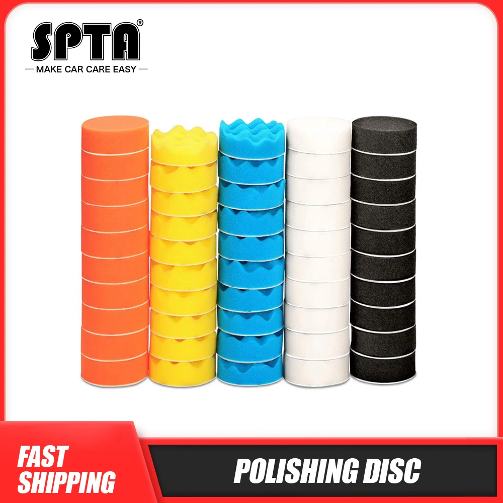 50pcs 3&quot/80mm Compound Drill Buffing Sponge Pads Polishing Pad Buffer Kit For Car Polisher Auto Boat | Инструменты