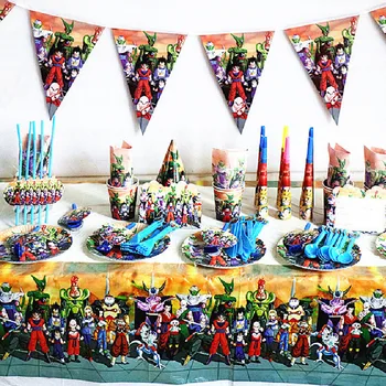 

Dragon Ball Design Boys Birthday Party Decorations Balloon Paper Cups Plates Baby Shower Disposable Tableware Supplies