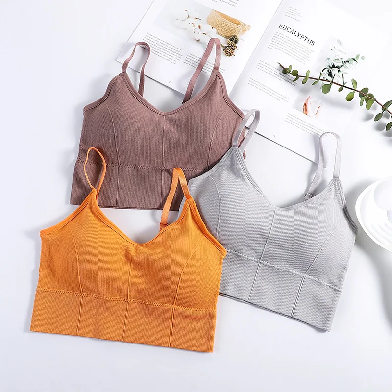 2021 Women's Cotton Underwear Tube Tops Fashion Solid Color Tank Up