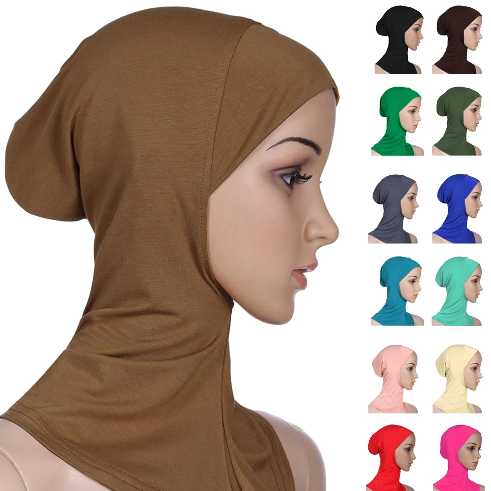 

Soft Muslim Full Cover Inner Women Hijab Bone Bonnet Cap Islamic Underscarf Neck Head Bonnet Hat Islamic Head Wear Neck Cover