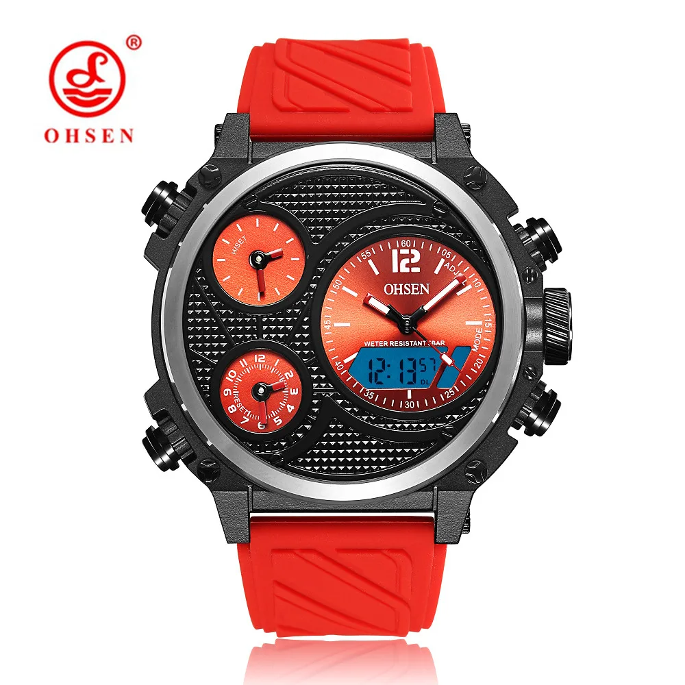 OHSEN Fashion Sports Digital Watches Men Outdoor LED Male Clock Waterproof Chronograph Wrist Relogio Masculino |