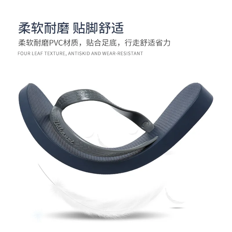 

Solid Color Outer Wear PVC Cool Couples Simple Flip-flops Men's Sandals Flat Heel Summer Flip-flop Anti-slip Sandals Fashion