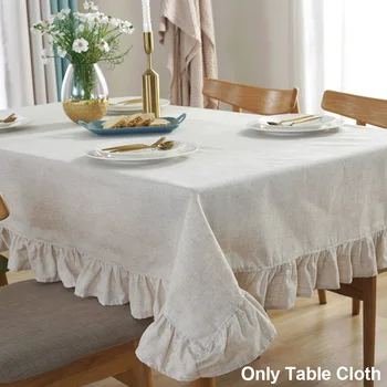 

Cotton Linen Elegant Solid Rectangular Simple Fabric European Style Covers Decorative Table Cloth Modern Hotel Dining Room