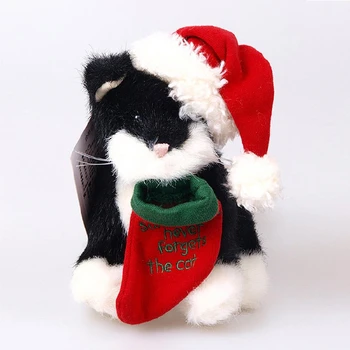 

20cm Creative Lucky Teddy Bear for Christmas gift Santa Claws with Red Christmas Hat and Sock Teddy Bear plush children toy doll