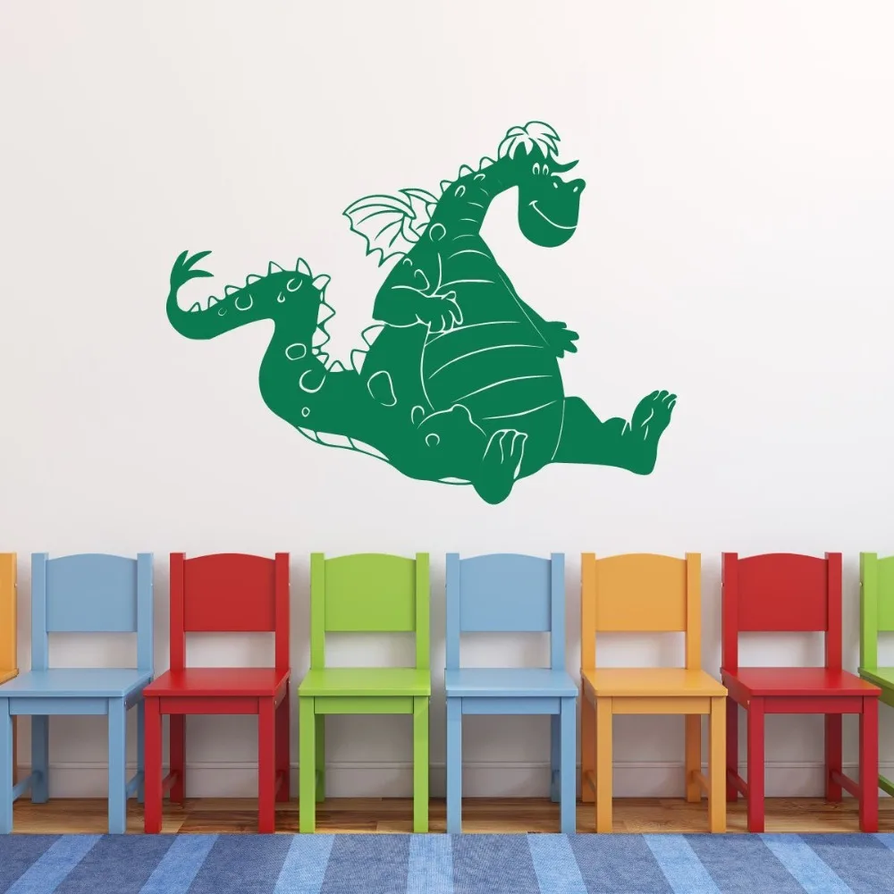 Cartoon Large Dragon Animal Wall Sticker Kids Room Playroom Jungel Animal Dinosaur Dragon Wall Decal Bedroom Vinyl Decor (1)
