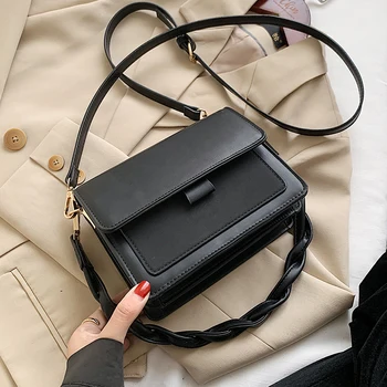 

Classic Designer Branded Small PU Leather Flap Bag Crossbody Bags for Women 2021 Trend Shoulder Handbags Trending Hand Bag