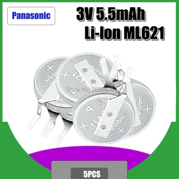 

5pcs Original Panasonic ML621 ML 621 replace MS621 3V 5.8MAH Rechargeable Battery FOR Computer memory backup power supply