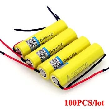 

100 VariCore original HE4 2500mAh lithium battery 18650 3.7V rechargeable battery 20A discharge + DIY silicone cable