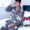 Oversize 3XL Men Flannel Robe Kimono Bathrobe Gown Winter Warm Sleepwear Nightgown Thick Coral Fleece Nightwear Home Clothes ► Photo 2/5